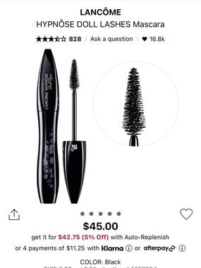 Lancôme Hypnose Doll Lashes Black Mascara NIB